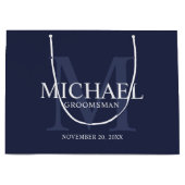 ネイビ航海のーブルーパーソナライズされたグルムズ ラージペーパーバッグ (正面)