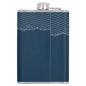 ネイビ航海のーブルーパーソナライズされたライトハウスボート フラスク (裏面)