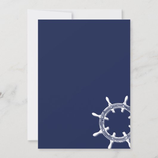 ネイビ航海のーブルーブライダルシャワー招待状 招待状 (裏面)