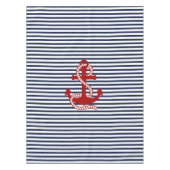 ネイビ航海のーブルーホワイトストライプいかり テーブルクロス (正面)