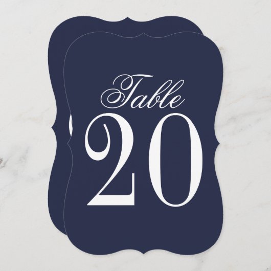 ネイビ航海のーブルー結婚のテーブル番号 招待状 (正面/裏面)
