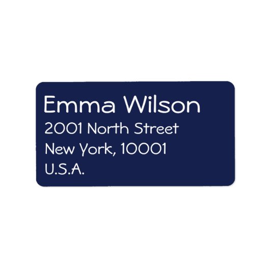 ネイビ航海のーブルー結婚の住所 シール (正面)