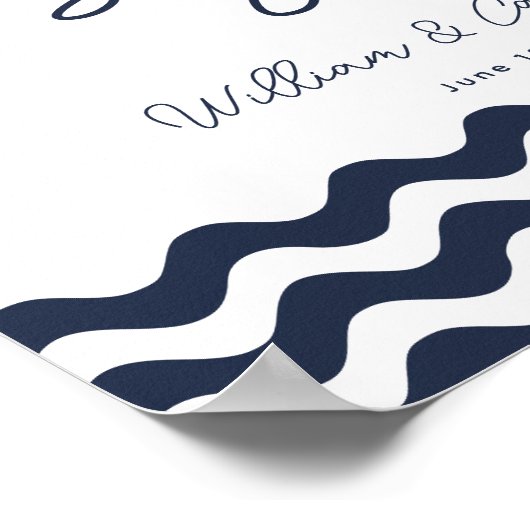 ネイビ航海のーブルー自分のポスターを作成 ポスター (角)