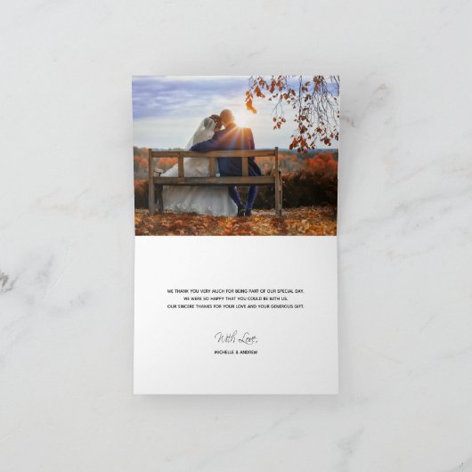 ネイビ航海のーブルー金ゴールドいかりサンキュー結婚ズ カード (内部)