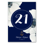 ネイビ航海のーブルー&ホワイトのカスケーディングアノネス テーブルナンバー (裏面)