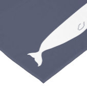 ネイビ航海のーブルー&ホワイトクジラ ミディアムテーブルランナー (コーナー)