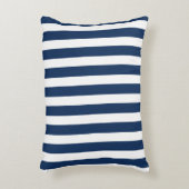 ネイビ航海のーブルー&ホワイトストライプの アクセントクッション (正面(垂直))