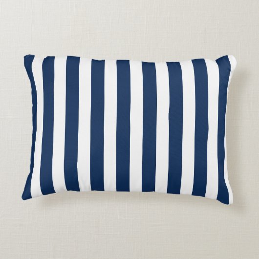 ネイビ航海のーブルー&ホワイトストライプの アクセントクッション (裏面)