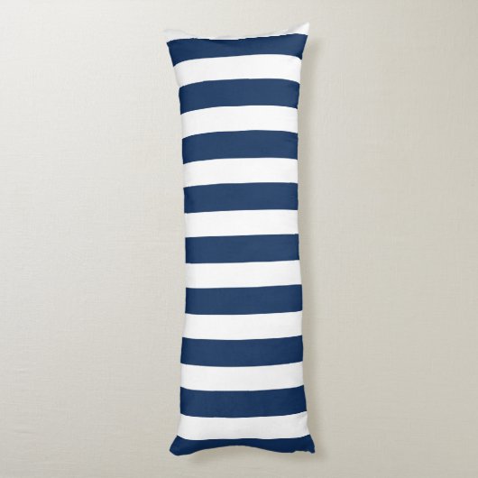 ネイビ航海のーブルー&ホワイトストライプの ボディピロー (裏面 (縦))