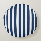 ネイビ航海のーブルー&ホワイトストライプの ラウンドクッション (裏面)