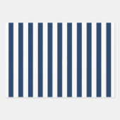 ネイビ航海のーブルー&ホワイトストライプの ラッピングペーパーシート (正面3)