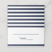 ネイビ航海のーブルー&ホワイトストライプウェディングパーティー プレイスカード (外部開封)