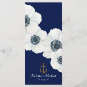 🦀ネイビ航海のーブルー&ホワイト沿岸のメ結婚ニュー メニュー (裏面)