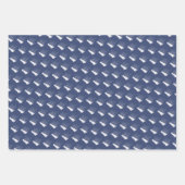 ネイビ航海のーブルー・ホワイト船帆船 ラッピングペーパーシート (正面3)