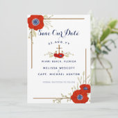 ネイビ航海のーブルー&レッドアネモンいかり結婚ズ セーブザデート (スタンド正面)