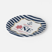 ネイビ航海のーブルーONE第1誕生日パーティー ペーパープレート (アングル)