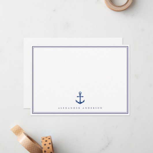 ネイビ航海のープロフェッショナル二重縁どカード ノートカード (正面/裏面インサイチュ)