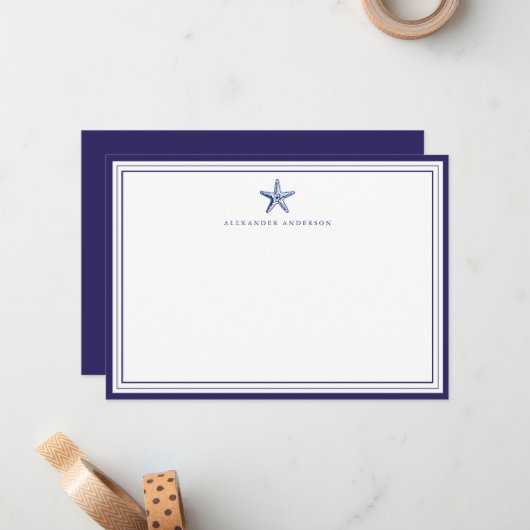 ネイビ航海のープロフェッショナル縁ど対応 ノートカード (正面/裏面インサイチュ)