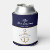 ネイビ航海のーモダンブルーいかりボート名 缶クーラー (缶正面)