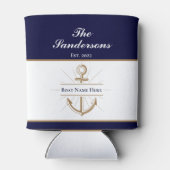 ネイビ航海のーモダンブルーいかりボート名 缶クーラー (裏面)