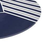 ネイビ航海のーモダンブルーグレーモノグラム カッティングボード (角)