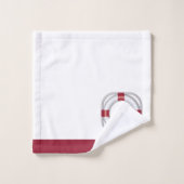 ネイビ航海のーモダンブルーモノグラムライフプレサーバ バスタオルセット (ウォッシュタオル)