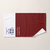 ネイビ航海のーモダンブルーモノグラムレイクハウスバス バスタオルセット (ハンドタオル)