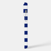 ネイビ航海のー上のクロムホイールストライプ iPhoneケース (左側面)