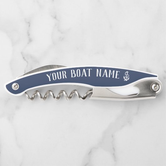 ネイビ航海のー素朴いかりボート名 ソムリエナイフ (裏面)