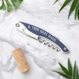 ネイビ航海のー素朴いかりボート名 ソムリエナイフ