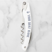 ネイビ航海のー素朴いかりボート名 ソムリエナイフ (正面)