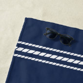 ネイビ航海のー素朴いかり |あなたのボート名 ビーチタオル (インサイチュ)