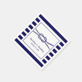 ネイビ航海のー結婚ズパーソナライズされた スタンダードカクテルナプキン (角)