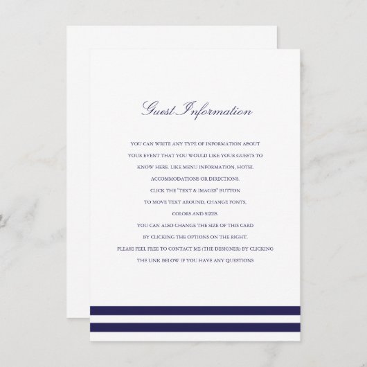 ネイビ航海のー結婚ズ挿入 エンクロージャーカード (正面/裏面)