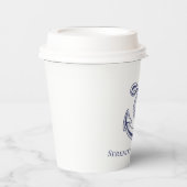 ネイビ航海のー結婚ブルーいかりビーチパーティー 紙コップ (正面)