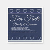 ネイビ航海のー結婚ブルーロープハートおもしろい事実 スタンダードカクテルナプキン (正面)