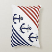 ネイビ航海のー船いかり/ノット/赤/ネイビーストライプズ アクセントクッション (裏面(縦))
