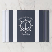 ネイビ航海のー青と白とストライプのいかり ペーパーパッド (正面)