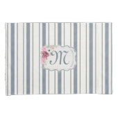 ネイビ航海のー青と白とストライプのいかりP 枕カバー (正面右)