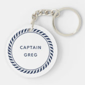 ネイビ航海のー&ホワイトいかりボート名 キーホルダー (裏面)