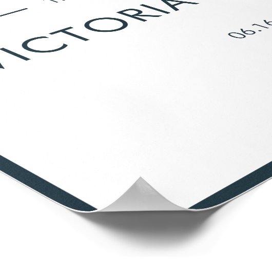 ネイビ航海のー・ホワイトの結婚ウェルカム・ポスター ポスター (角)