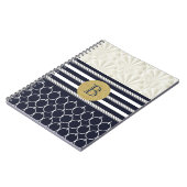 ネイビ航海のー&ホワイトエレガントビーチ結婚式 ノートブック (左側)