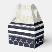 ネイビ航海のー&ホワイトエレガントビーチ結婚式 フェイバーボックス (裏面サイド)