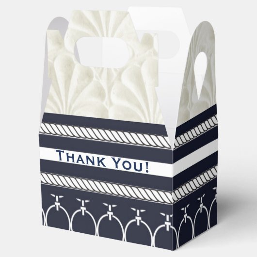 ネイビ航海のー&ホワイトエレガントビーチ結婚式 フェイバーボックス (オープン)