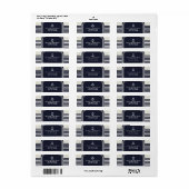 ネイビ航海のー&ホワイトエレガントビーチ結婚式 ラベル (フルシート)