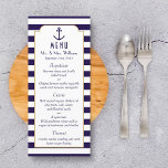 ネイビ航海のー&ホワイトストライプいかり結婚のメニュー メニュー<br><div class="desc">ネイビ航海のー&ホワイトストライプいかりのメ結婚ニュー・カード</div>
