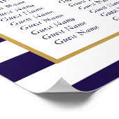 ネイビ航海のー&ホワイトストライプいかり結婚ズ ポスター (角)