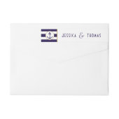 ネイビ航海のー&ホワイトストライプいかり結婚ズ ラップアラウンドラベル (裏面)