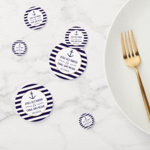 ネイビ航海のー&ホワイトストライプいかり結婚式の引き出物 コンフェッティ