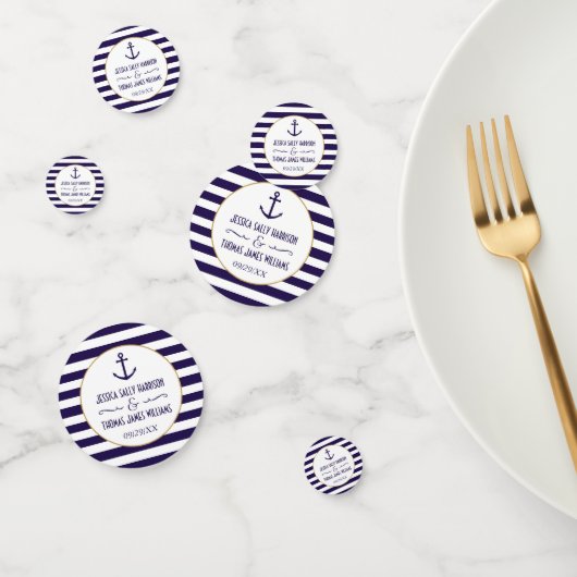 ネイビ航海のー&ホワイトストライプいかり結婚式の引き出物 コンフェッティ (グループ)